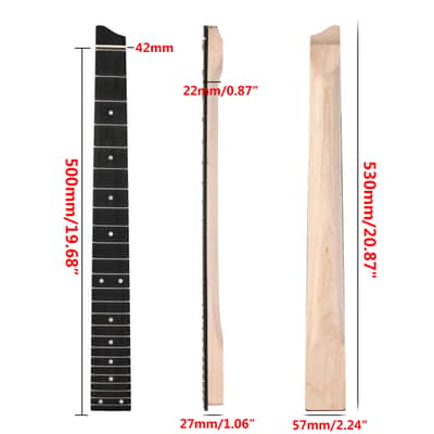 [Matte Finish] 25-Fret Headless Guitar Neck - Rosewood Fretboard & Maple Neck, Suit for 6-String Travel Guitar , price include the import duty for US buyer image 5