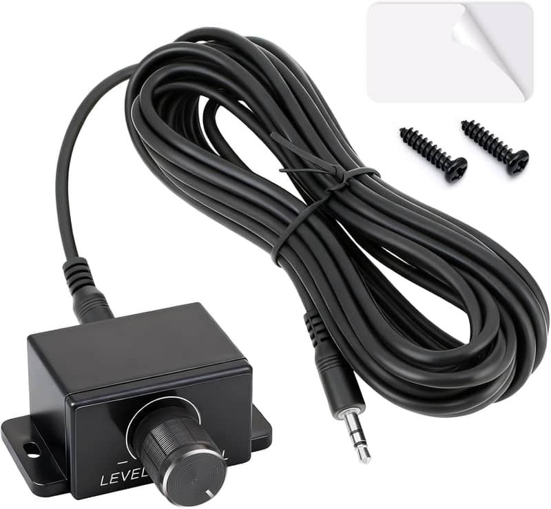 Amplifiers, 3.5mm Jack Port Universal Bass Knob Control Kit with 16ft Connection Cable, Screw and Double-Sided Adhesive image 1
