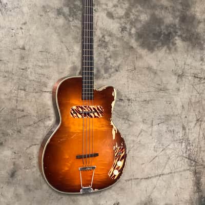 Kay Howlin’ Wolf K162 1950s Sunburst Electric Bass Owned by Payam Doostzadeh of Young The Giant image 2
