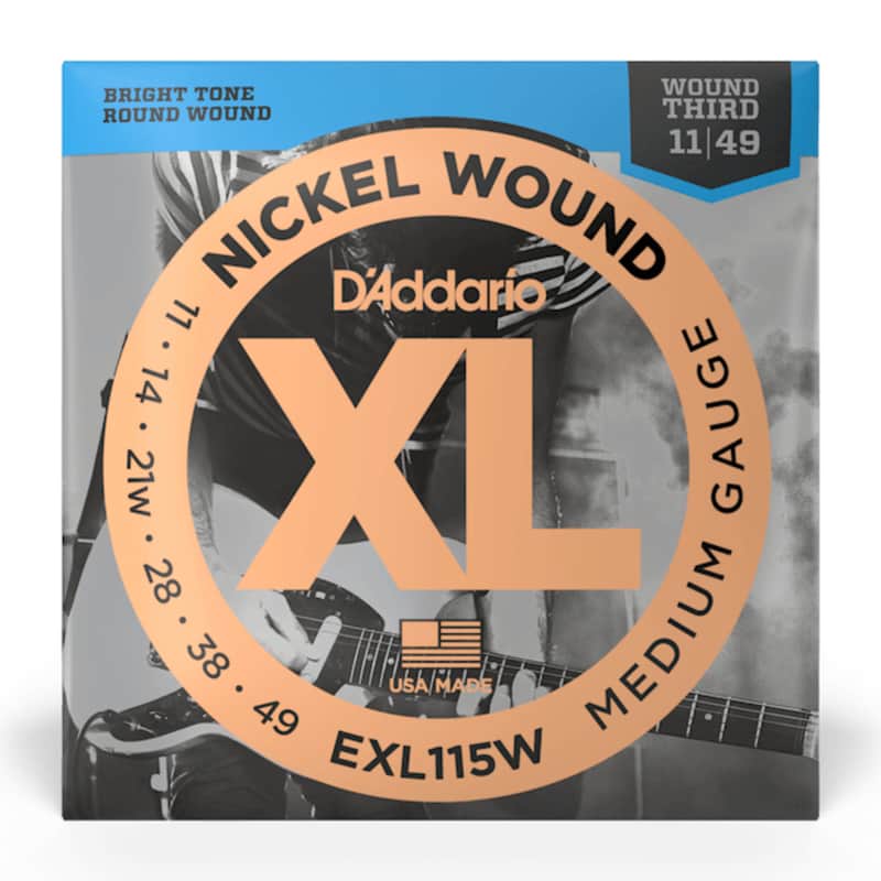 D'Addario EXL115W Nickel Wound Electric Strings - .011-.049 Medium/Blues-Jazz Rock Wound 3rd image 1