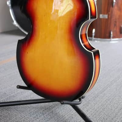 1960's Royal Violin Bass Sunburst Electric Bass Guitar - w/ Gig Bag image 9