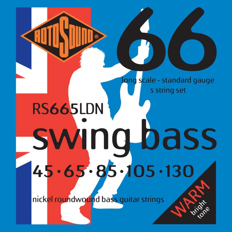 Rotosound RS665LDN Swing Bass 66 Nickel Coated Steel 5-String Electric Bass Strings - Standard (45 - 130) image 1