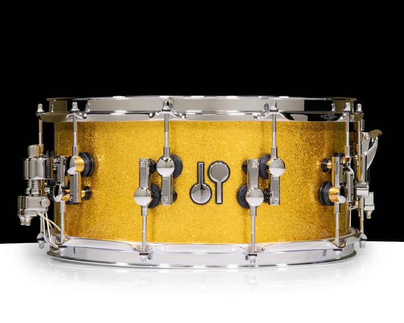 Sonor SQ2 14x6.5 Vintage Maple - Gold Sparkle Chrome Dual Lugs image 1