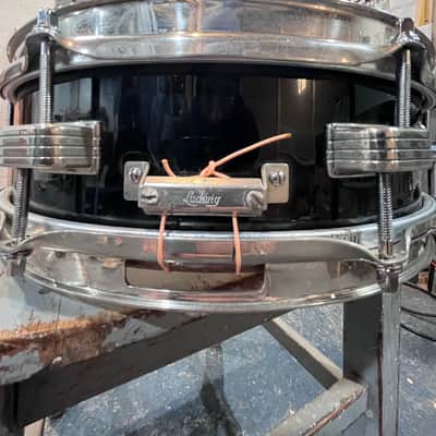 Ludwig Downbeat 4x14 snare 60’s - Jet black pearl wrap image 3