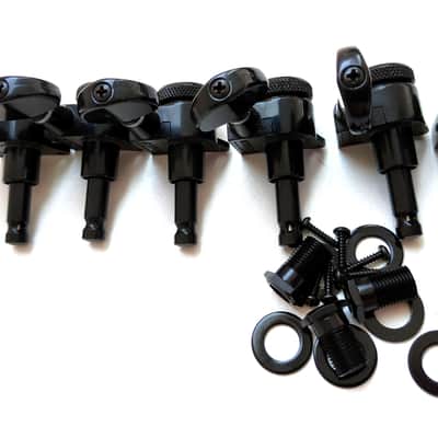 6 in line Black JinHo LEFTY locking Machine head, kidney bean buttons Bild 5