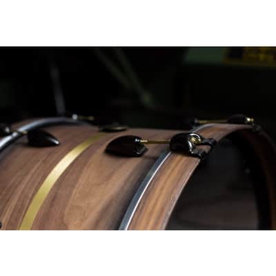 T Berger Drums Mahogany/Walnut/Brass Drum Set - 22x16 / 10x7 / 16x16 image 6