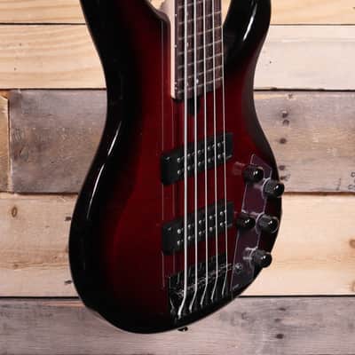 Yamaha TRBX605FM 5-String Bass Guitar Dark Red Burst image 2