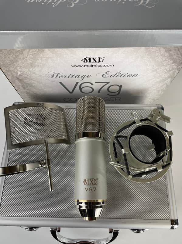 MXL V67g HE Large Capsule Condenser Microphone Heritage Edition w Case Mount and Pop Filter image 1