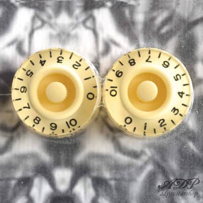 2 Vintage-style Cream Speed Knobs inchSize 24 splines shaft for Gibson LP SG