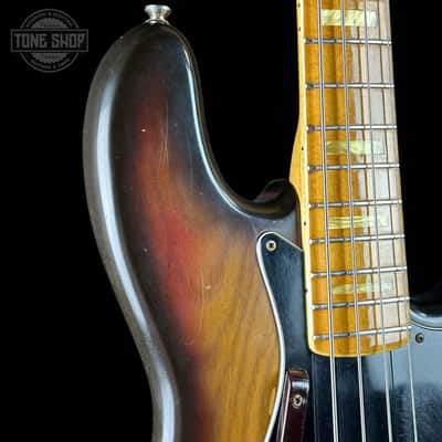 Vintage 1975 Fender Jazz Bass 3-Color Sunburst w/non original case TSU25058 image 7