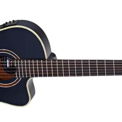 Ortega Performer Series Nylon string Guitar, thinline body - RCE138-T4BK, 52mm Nut Width w/ Gig Bag image 4