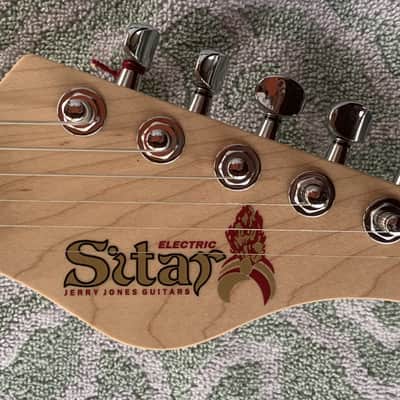 Jerry Jones Guitars 2007 Electric Sitar with custom hard case - Black Crackle image 4