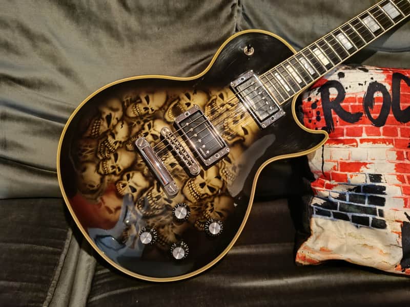 Gibson les Paul custom shop graphic Rare 2012 - Skull graphic image 1