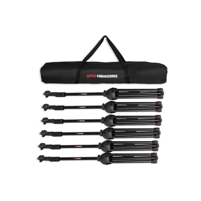Gator GFW-MIC-6PACKBG 6 Pack of Mic Stands with Carry Bag Bild 1
