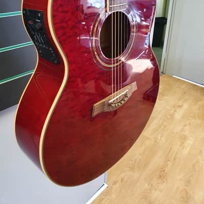 Tanglewood Sundance TW57 1999 Trans Red Electro Acoustic Guitar image 4