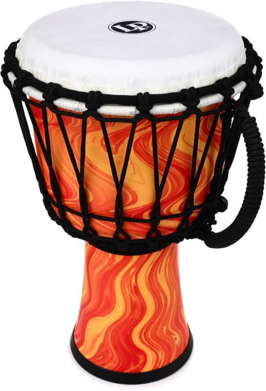 Latin Percussion LP1607 7" Rope Tuned Circle Djembe - Orange Marble image 1