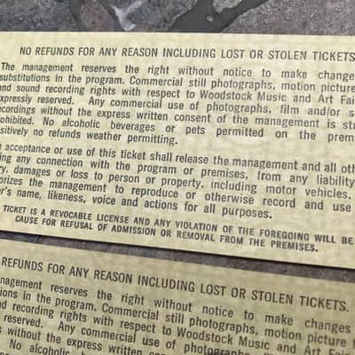 4 Original  1969 Woodstock Festival Friday tickets consecutive #'s image 5
