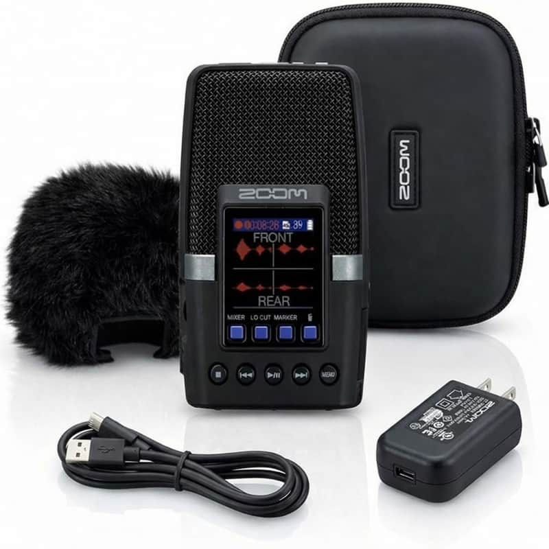 Zoom H2essential Multi-Mic 32-Bit Float Handy Recorder Bundle with APH-2e Accessory Pack with Hairy Windscreen, Padded Shell Case, AC Adapter, & USB C-Cable (H2e + APH-2e Accessory Pack) image 1