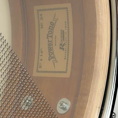 Rogers 5x14" Powertone Reissue Snare Drum - Black Lacquer image 7