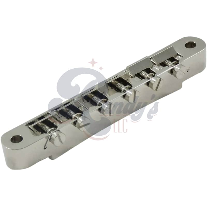 Advanced Plating 1282N ABR-1 Bridge w/ Plated Brass Saddles (Wired) - Fits Gibson®-Nickel image 1