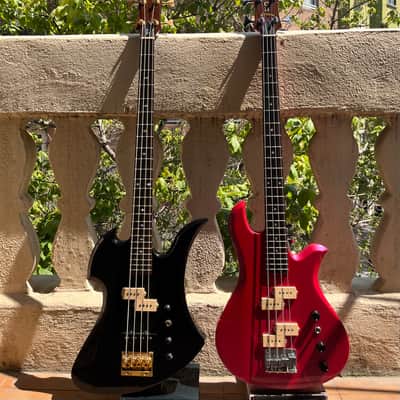 B.C. Rich NJ Eagle 1983 Red Pearl Glitter Sparkle Vintage Electric Bass Guitar Nagoya Japan MIJ Mockingbird Bich Warlock Ironbird image 2