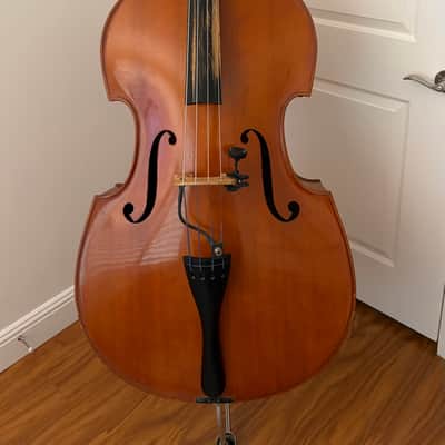 Vintage Reghin Romania 3/4 Upright Bass c. 1950s, Well Set Up + Bag/Pickup/Stand image 1