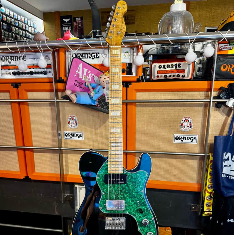 Vintage Guitars 30th Anniversary V72 Tele (SUPER FLAME MAPLE NECK) Boulevard Black image 1