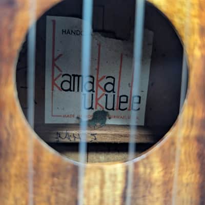 Vintage Kamaka Soprano Ukulele - Gorgeous Curly Koa - Model Unknown (Likely '60s/'70s) image 6