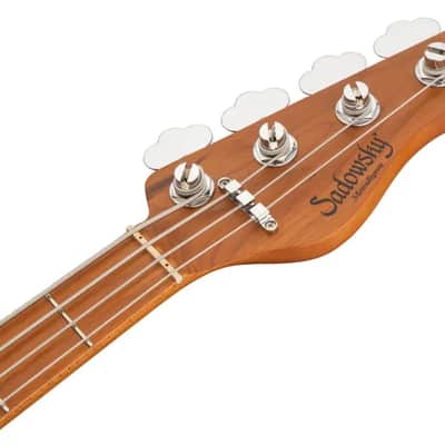 Sadowsky MetroExpress 21-Fret Vintage M/J Bass, Roasted Maple Fingerboard, 4-String - Solid Black High Polish image 7