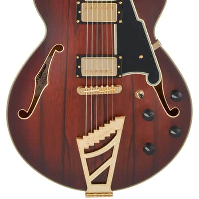 D'Angelico Deluxe Series SS Semi-Hollow Single Cutaway Electric Guitar Satin Brown Burst image 2