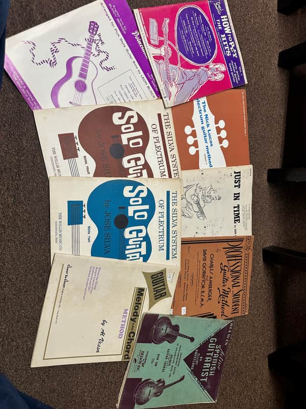 Used Vintage Retro Old Set of 9 different music books Solo/Spanish/Method Guitar image 1