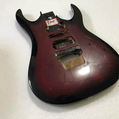 Red Burst HSH Double Cutaway Guitar Body image 8