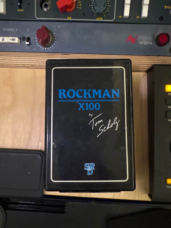 SR&D Rockman X100 by Tom Scholz Headphone Amp REV 10 w/ Rock Adapter 1984 - black image 1