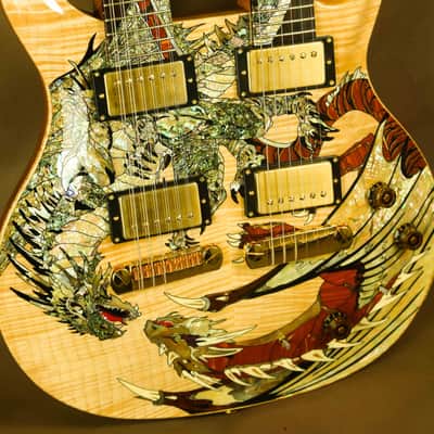 2005 PRS Dragon Double Neck Rare Natural Electric Guitar Paul Reed Smith image 1