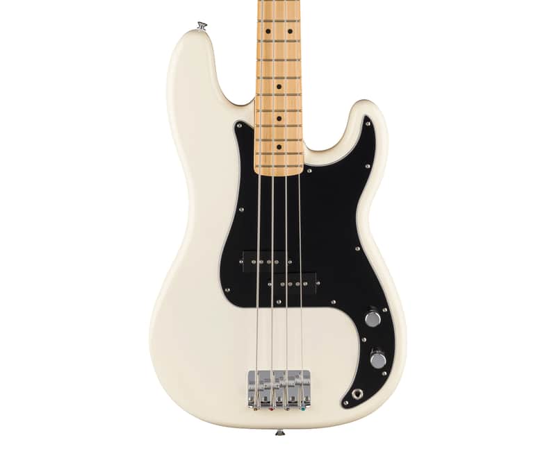 Used Fender Standard Precision Bass Guitar - Olympic White w/Maple FB image 1