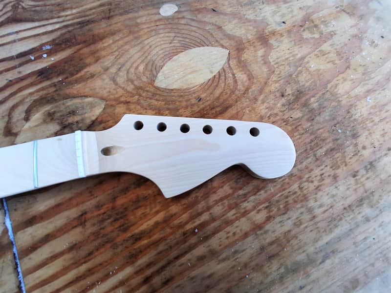 Jumbo ST HEAD 21 steel frets guitar neck replacement maple, skunktail diy image 1