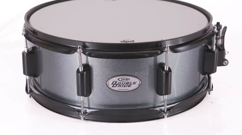 PDP by DW Double Drive 14" x 5" Snare Drum – Gray Metal – Very Good image 1