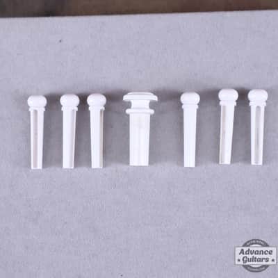 Preciso Bridge Pin & Endpin Set(White Galalith Plane) image 3