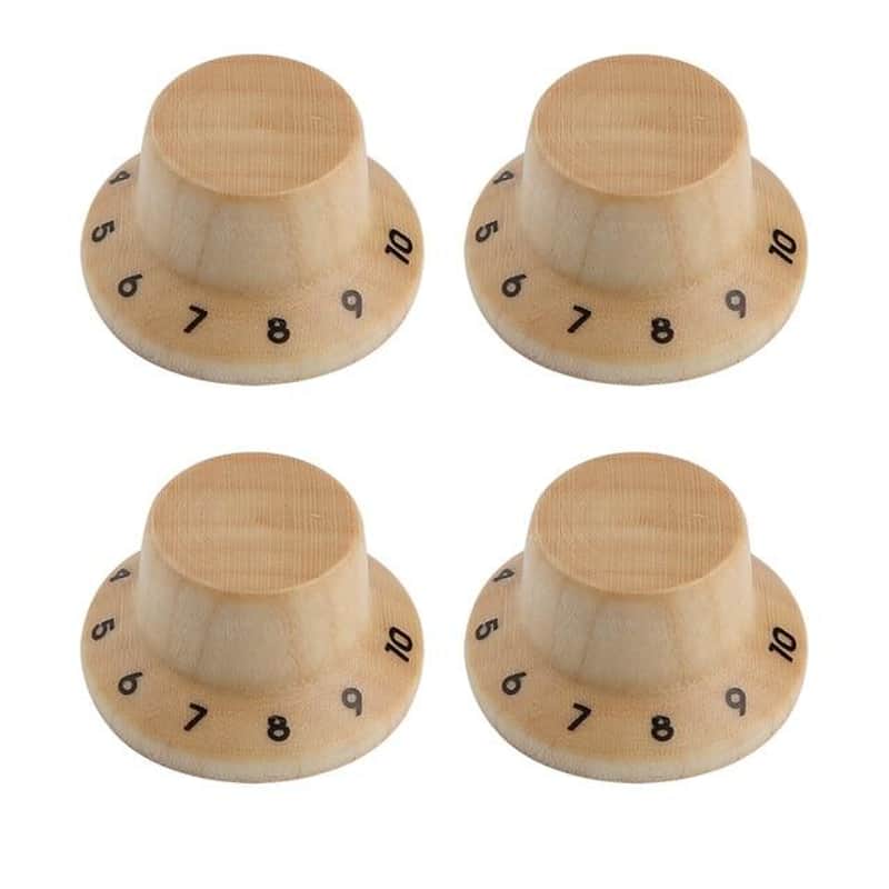 Wood Knobs LP/Strat Style Bell Knobs-4 pcs Maple Wood image 1
