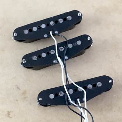 1989 Vintage Fender Japan MIJ Strat Pickup Set Relic Wiring Harness Pots Black Bobbins Post JV Era image 14