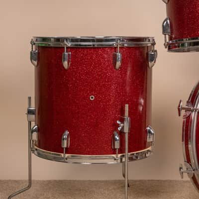 Vintage MIJ Red Sparkle Drum Set image 2
