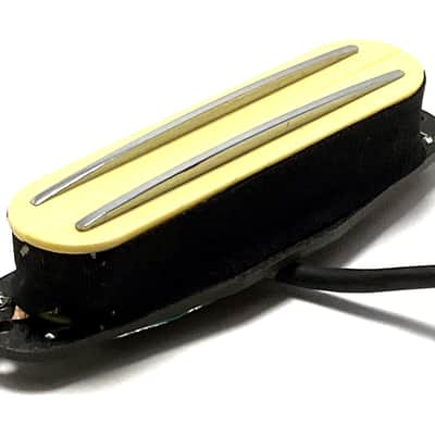 Dragonfire AR5 Strat Sized Humbucker, 1 Qty Position Interchangeable 4 Wire Dual Rail AlNiCo V Pickup ~ Cream with Chrome Rails image 3
