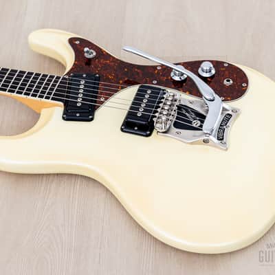 2000s Mosrite Super Custom ‘65 Ventures Model Pearl White, Near-Mint w/ Vibramute, Japan Kurokumo image 10