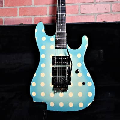Original Vintage Kramer NightSwan Blue With White Polka Dots 1987-1988 Vivian Campbell image 5
