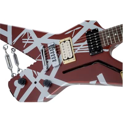 EVH Striped Series Shark Burgundy w/ Silver Stripes image 5