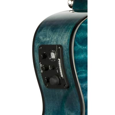 Lanikai QM-BLCEC Quilted Cutaway Electric Acoustic Concert Ukulele in Maple Blue image 8