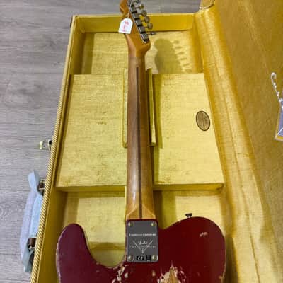 Fender Custom Shop LTD 50s C-WAH PINE ESQUIRE SUPER HEAVY RELIC AGED CIMARRON RED image 7