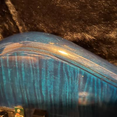 Barrington ntb 332 bass guitar. with midi installed 1990 blue flame image 3