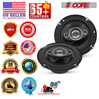5Core Coaxial Car Door Speakers 6” Pair 500W 4Ohm 2 Way Component Subwoofer Audio w Super Tweeter image 12
