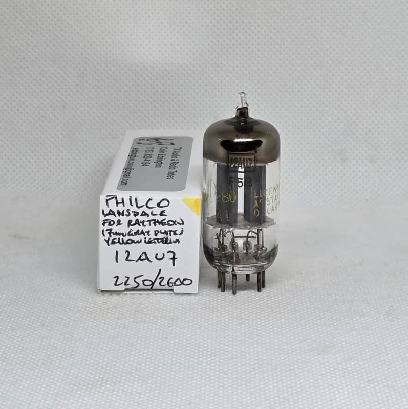 Sylvania / Philco Made For Raytheon Lansdale 12AU7 Long Gray Plate Balanced Single NOS 12AU7A ECC82 image 1